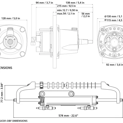 Ultraflex Hydraulisk styring komplett inntil 115 HK GoTech
