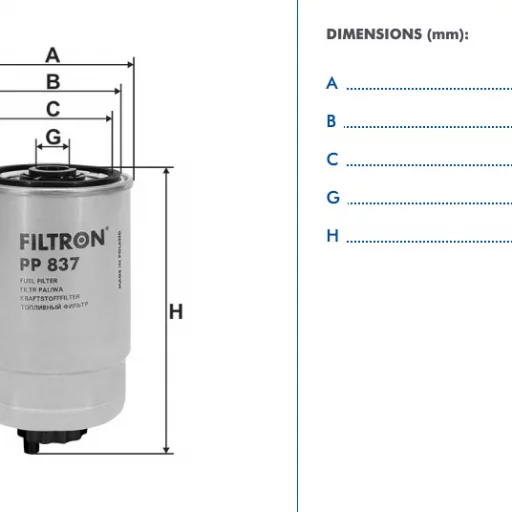 Filtron Drivstoffilter PP837