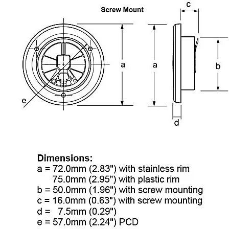 Hella EuroLED 75 12V Rustfri stål ring varm hvit