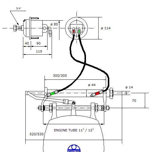 Hydraulisk styring komplett inntil 90 HK NordFlex