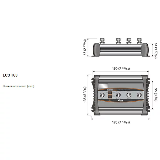 Quick Ladeseparator ECS 163, 160 A, 3 utganger
