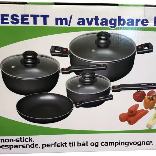 Grytesett m/avtakbare håndtak
