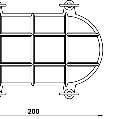Skilpaddelampe messing, oval 195 mm
