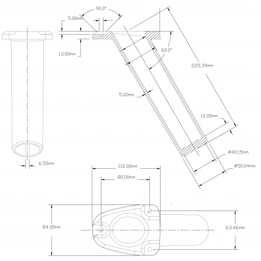 1852 Fiskestangholder aluminium