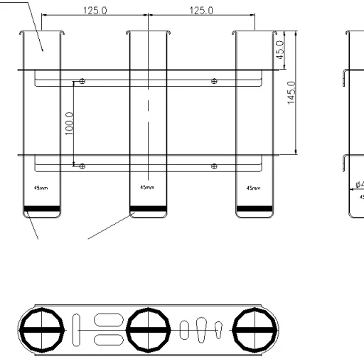 Fiskestangholder, syrefast, 3 stenger