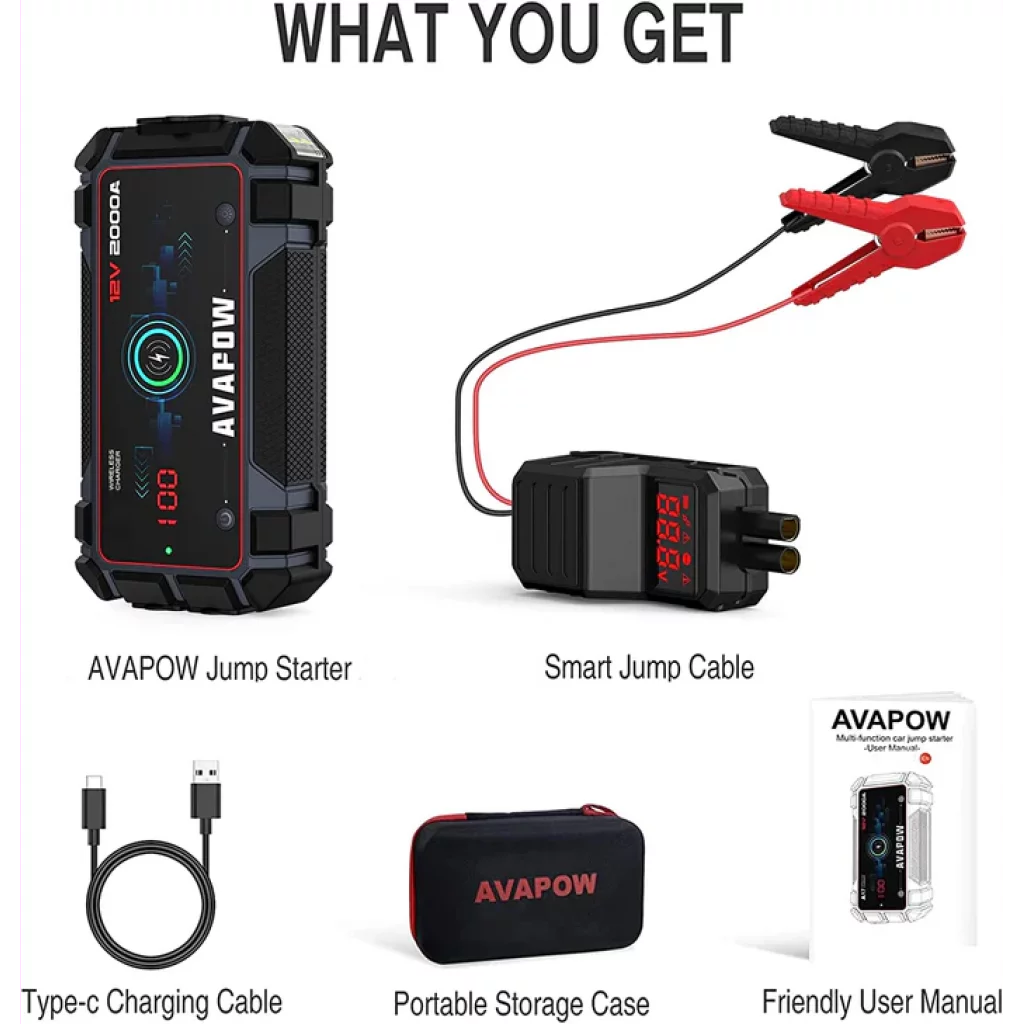Avapow Jumpstarter A9 Plus 12V 2000 A 12000 mAh
