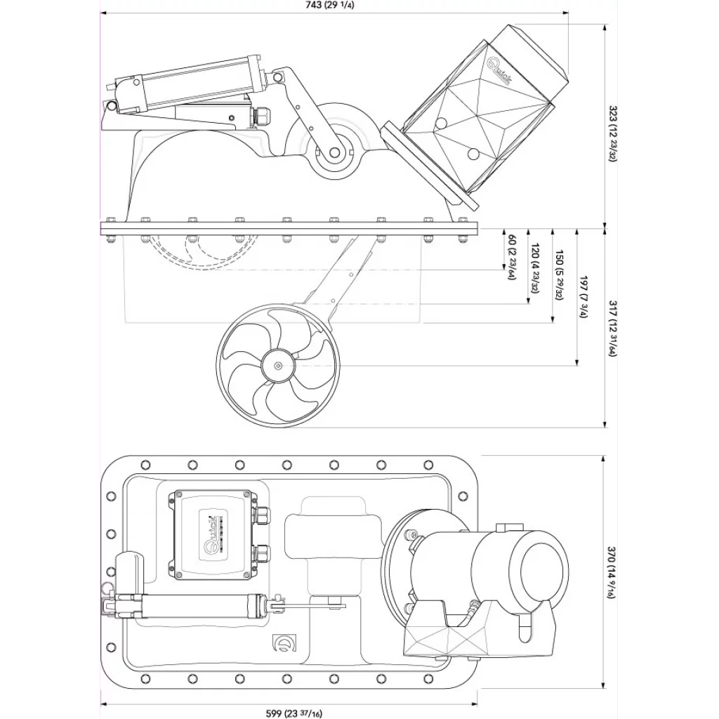Quick BTR 185-85 24V nedfellbar thruster