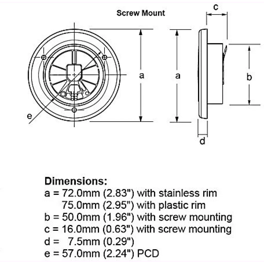 Hella EuroLED 75 12V Rustfri stål ring varm hvit