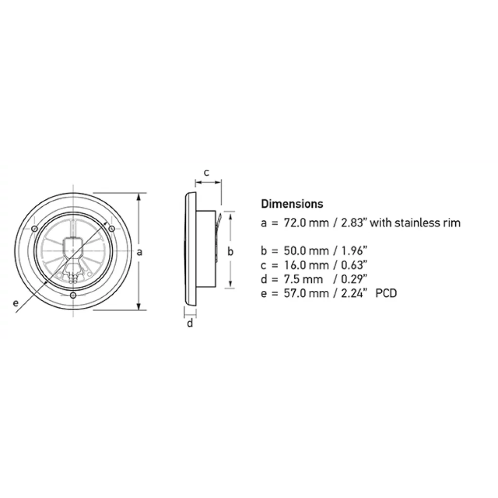 Hella EuroLED 75 Dual Colour Wht/Red syrefast spotlampe 12V