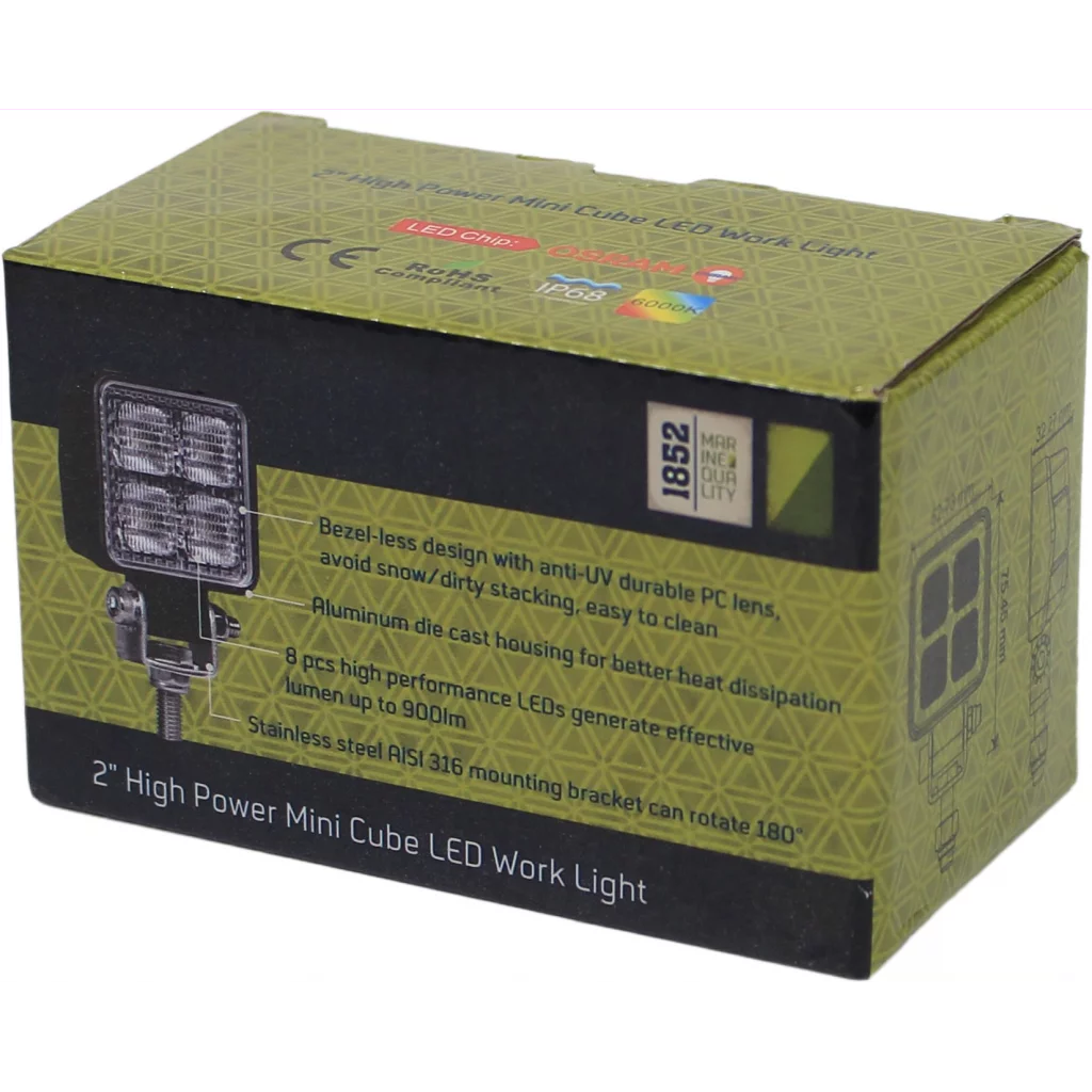 1852 Arbeidslys Flom LED minikube 12W