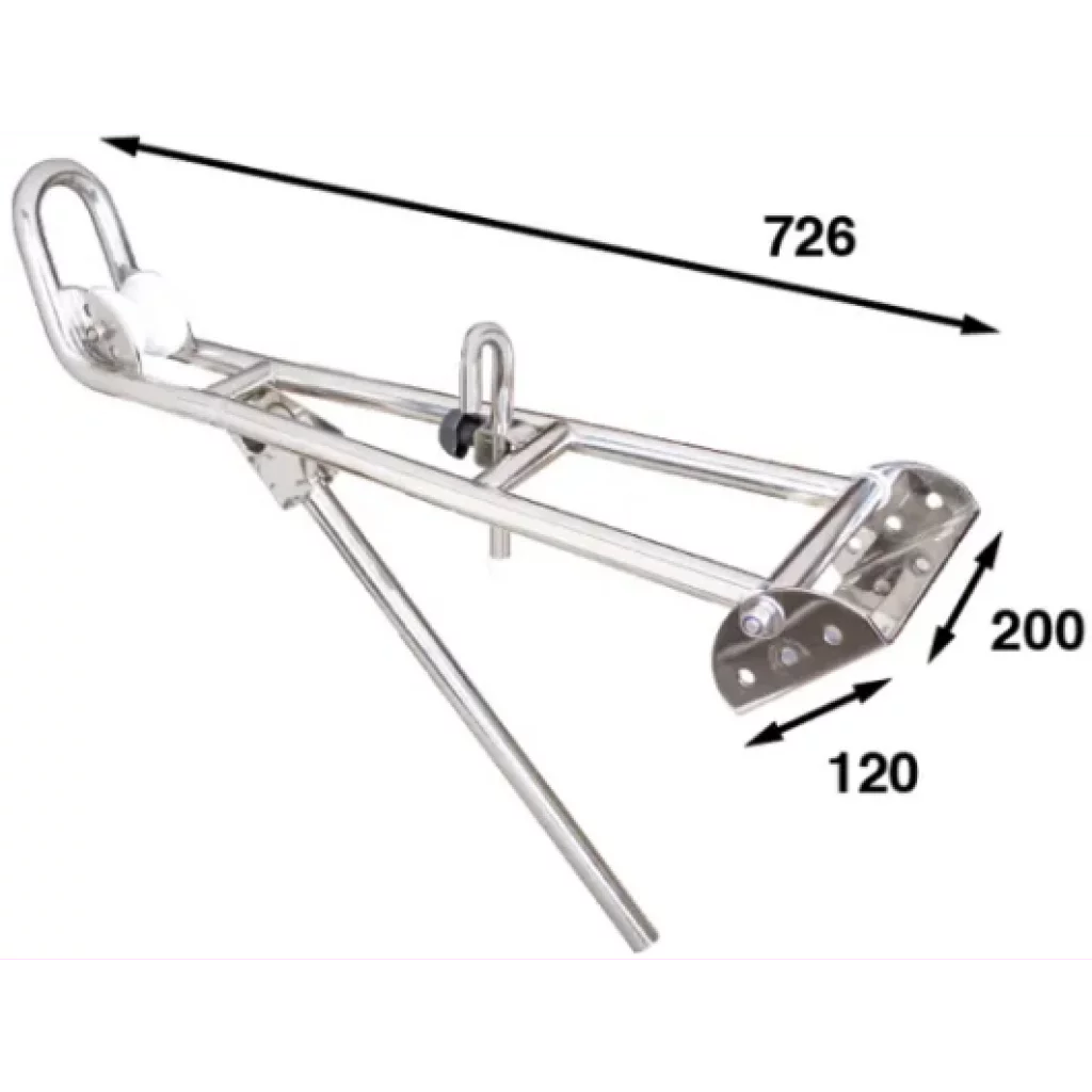 Ankerrulle m/støtte, inntil 20 kilo, syrefast