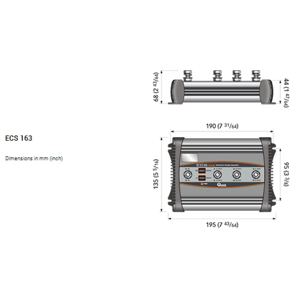 Quick Ladeseparator ECS 163, 160 A, 3 utganger