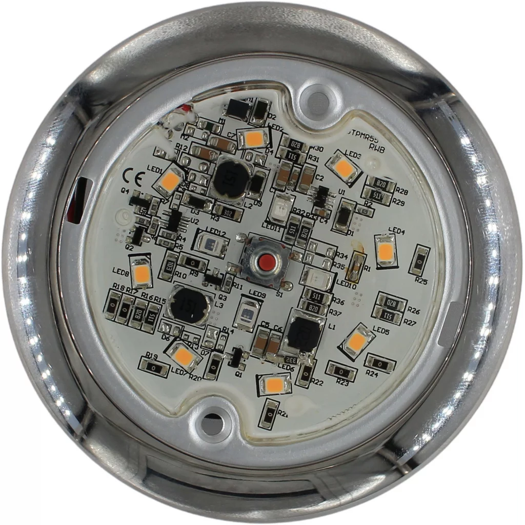 Lampe hvit/blå LED m/bryter, Procyon II, krom