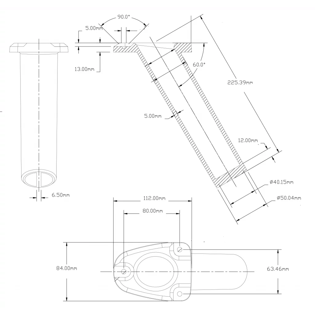 1852 Fiskestangholder aluminium