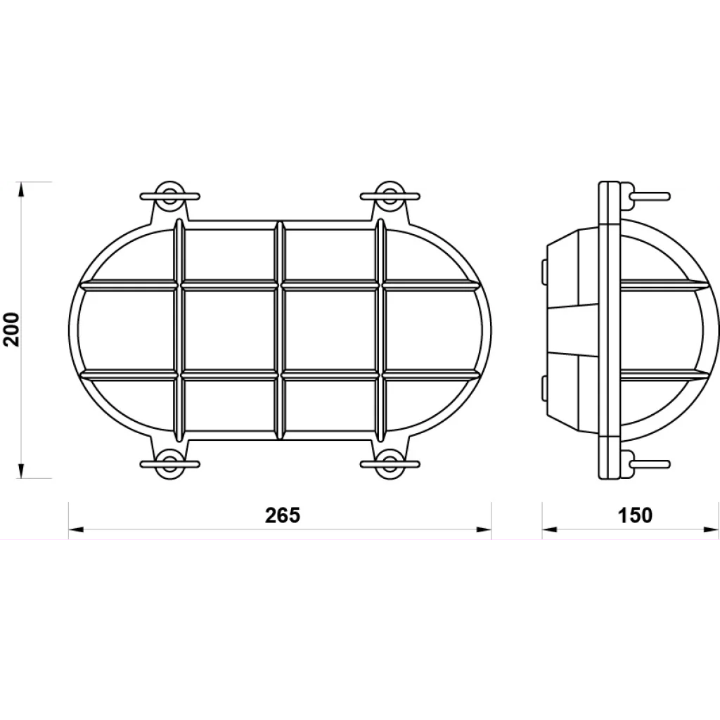 Skilpaddelampe messing, oval 262 mm