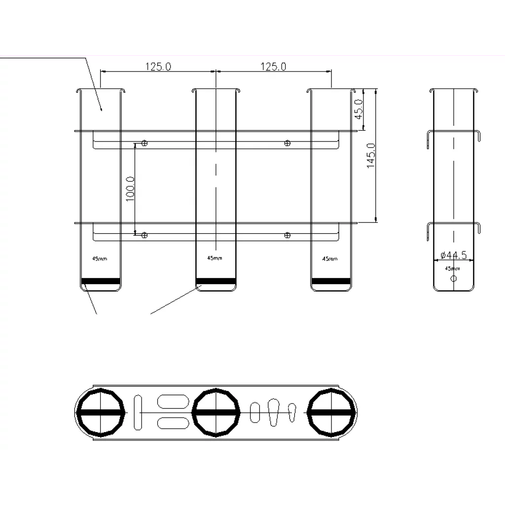 Fiskestangholder, syrefast, 3 stenger