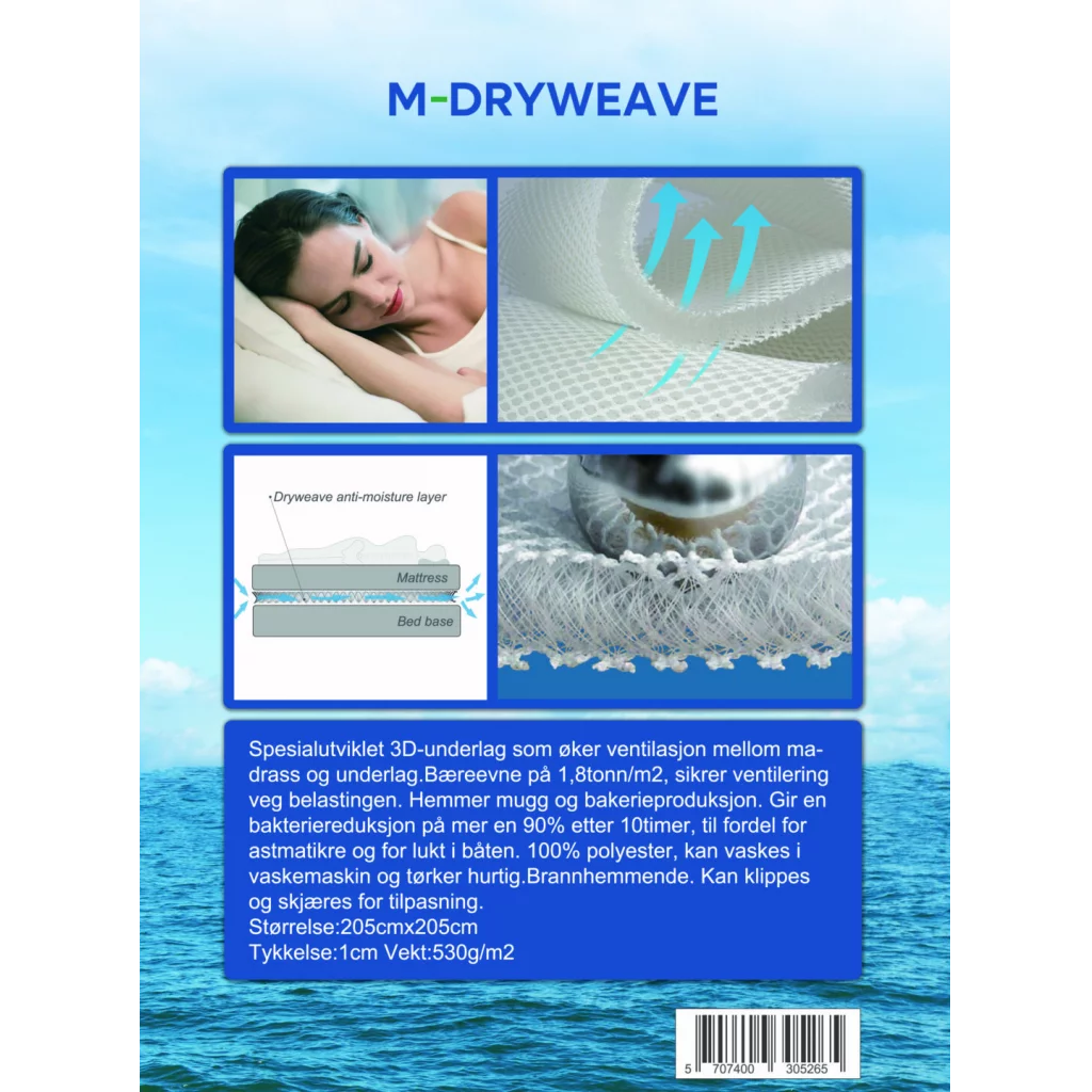 Madrassunderlag M-DRYWEAVE 200x200cm