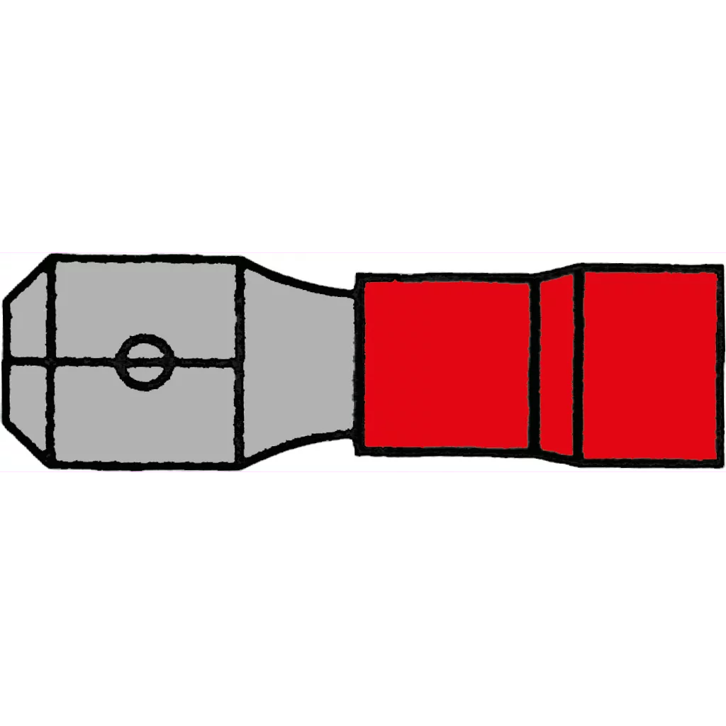 Flatstift gul 6,4 x 0,8 mm, 10 stk