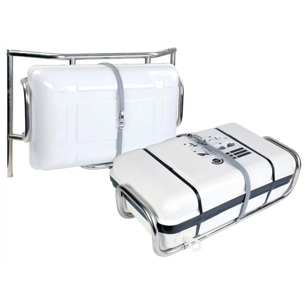 Krybbe for redningsflåte, rekkemontering universal