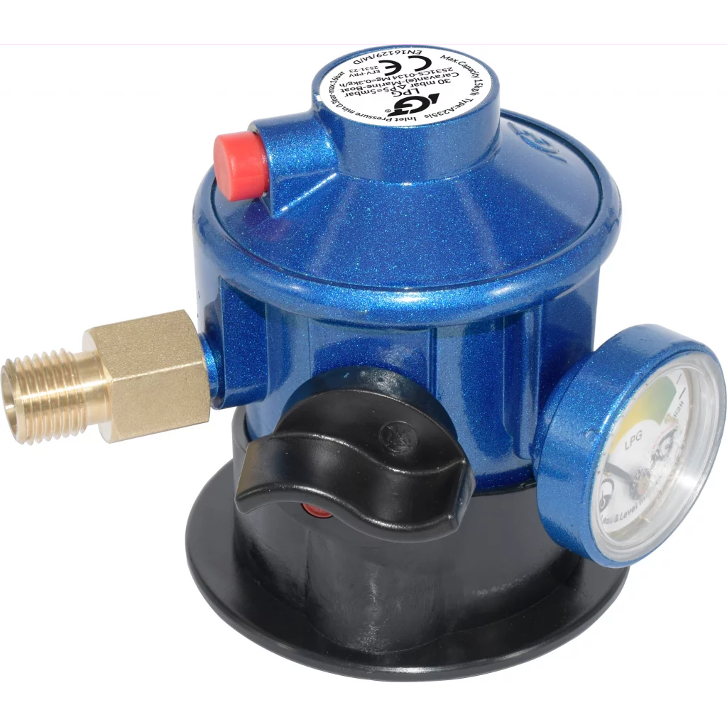 Gassregulator m/manometer click-on 1/4" gjengeutgang