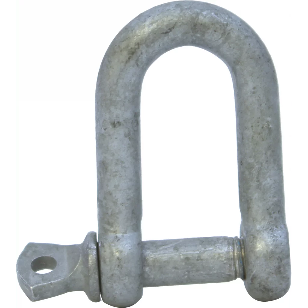 D-sjakkel, rett, 20mm, galvanisert