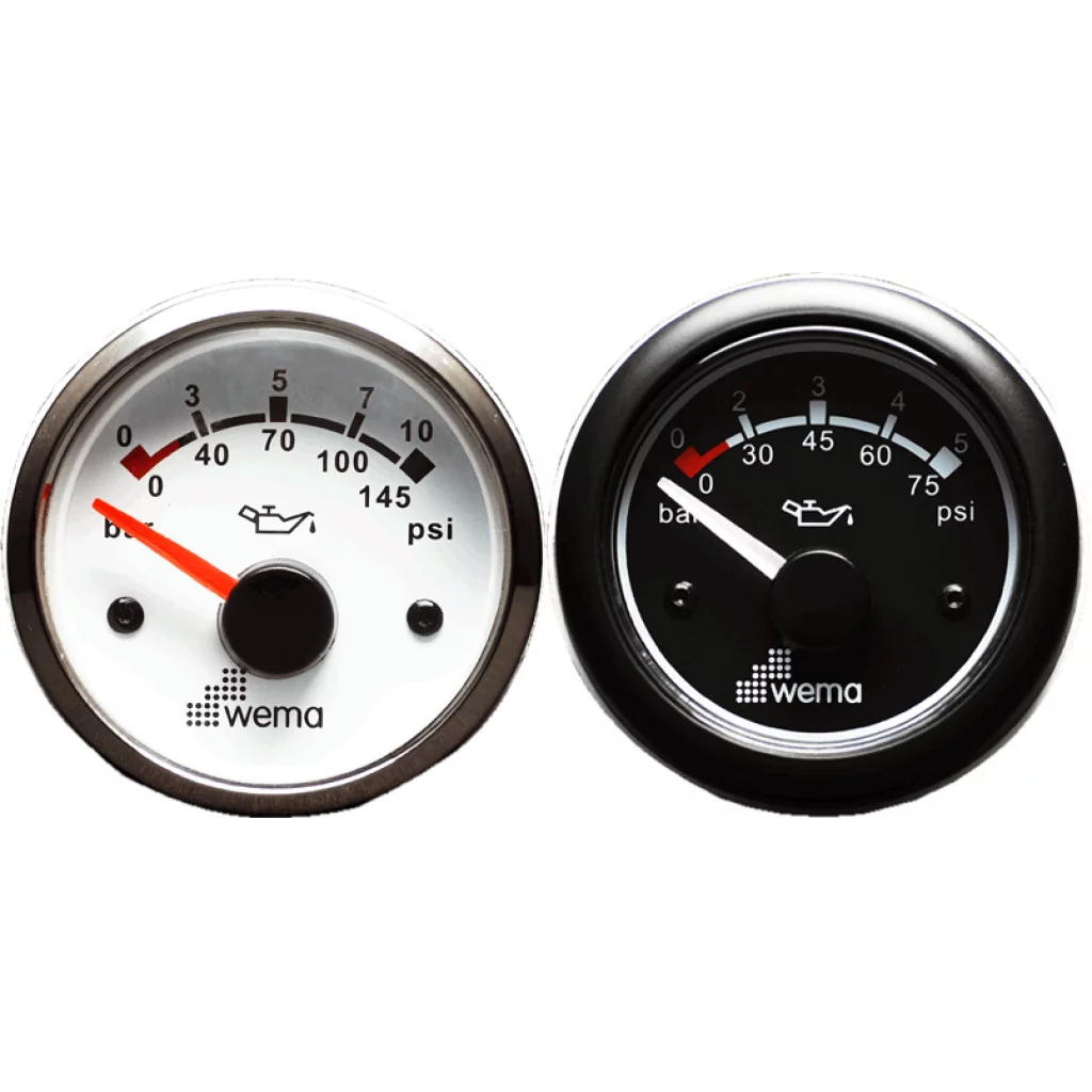 Wema Oljetrykksmåler SL sort 0-10 bar