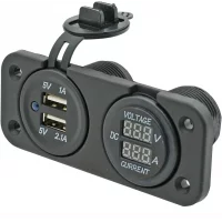 usb-uttak-volt-og-amperemeter
